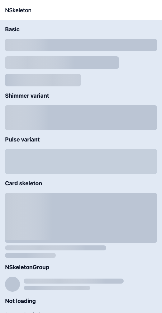 Skeleton running in the Nayan UI example app